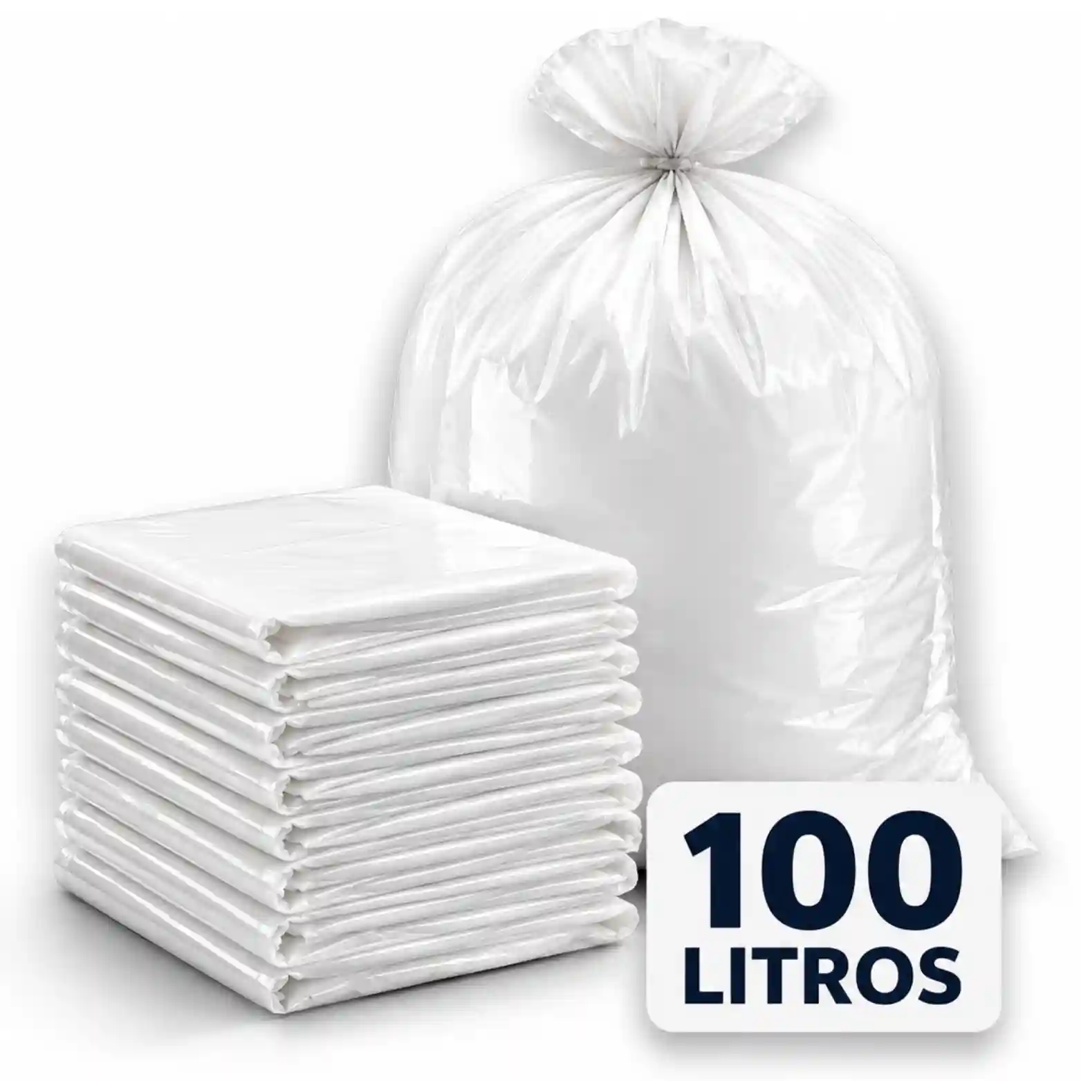 Saco de lixo 100 litros branco leitoso para resíduos de serviço de saúde