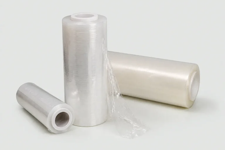 Bobinas de filme stretch transparente e filme shrink para paletização e embalagem