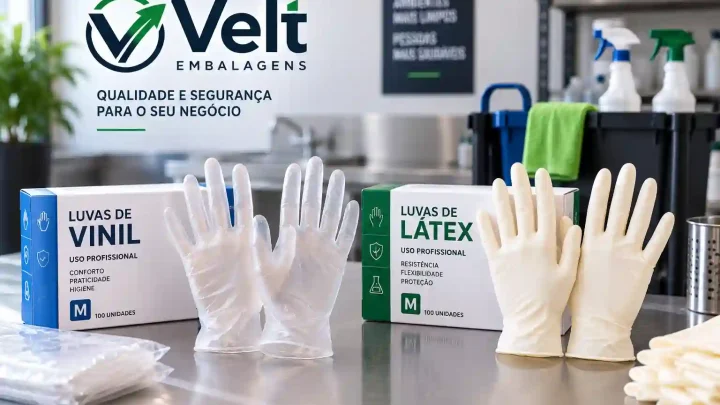Luvas de vinil ou látex